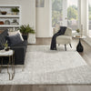 Nourison Modern Shag MMD06 Grey Ivory Area Rug Corner Image