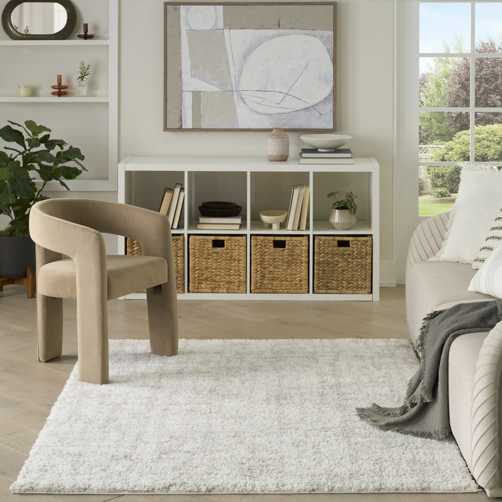 Nourison Modern Shag MMD06 Ivory Grey Area Rug Room Image Feature