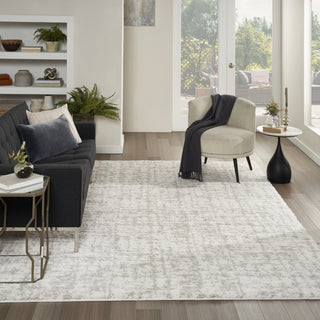 Nourison Modern Shag MMD06 Ivory Grey Area Rug Corner Image