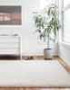 Loloi II Mila Shag MIL-01 White Area Rug Runner Image Feature