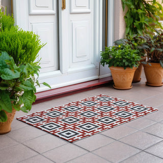 Dalyn Marlo MO1 Red Area Rug Scatter Outdoor Lifestyle Image Feature