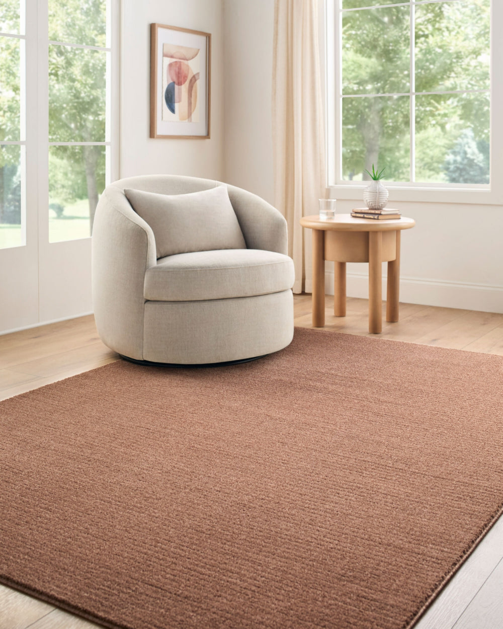Livabliss Maribor MOB-2308 Burnt Orange Area Rug Room Scene Feature