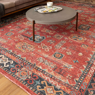 Karastan Zula Mombasa Red Area Rug Lifestyle Image Feature