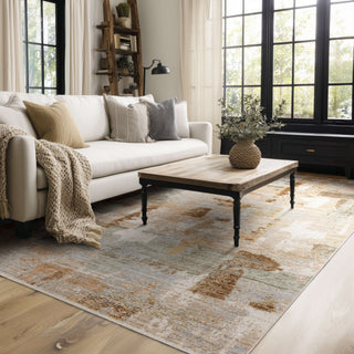 Karastan Persepolis Monera Dusty Sage Area Rug Lifestyle Image Feature