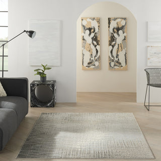 Nourison Marmara MRA01 Grey Ivory Area Rug Room Image Feature