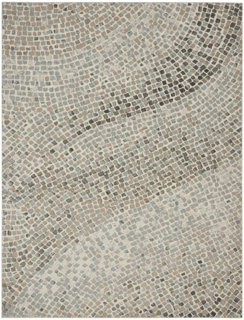 Nourison Marmara MRA02 Ivory Teal Grey Area Rug main image