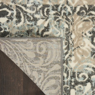 Nourison Marmara MRA04 Charcoal Teal Ivory Area Rug Corner Image