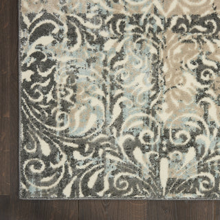Nourison Marmara MRA04 Charcoal Teal Ivory Area Rug Detail Image