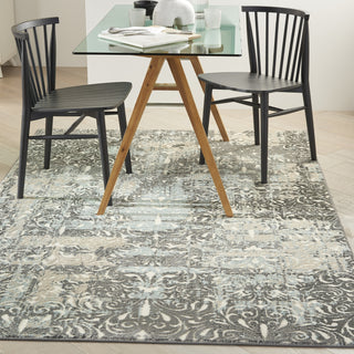 Nourison Marmara MRA04 Charcoal Teal Ivory Area Rug Room Image Feature