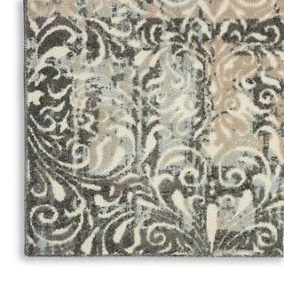 Nourison Marmara MRA04 Charcoal Teal Ivory Area Rug Texture Image