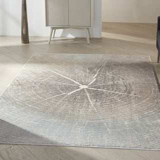 Nourison Marmara MRA06 Teal Grey Ivory Area Rug Corner Image