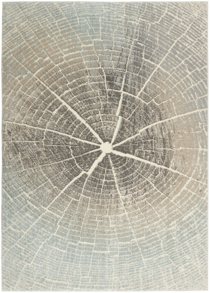 Nourison Marmara MRA06 Teal Grey Ivory Area Rug main image