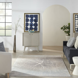 Nourison Marmara MRA06 Teal Grey Ivory Area Rug Room Image Feature