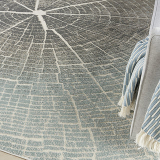 Nourison Marmara MRA06 Teal Grey Ivory Area Rug Corner Image