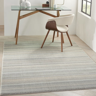 Nourison Marmara MRA07 Grey Ivory Teal Area Rug Room Image Feature