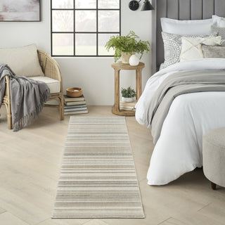 Nourison Marmara MRA07 Grey Ivory Teal Area Rug Corner Image