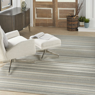 Nourison Marmara MRA07 Grey Ivory Teal Area Rug Corner Image