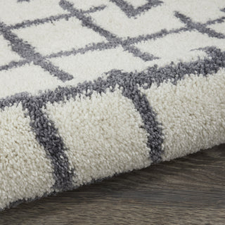 Nourison Moroccan Shag MRK01 White Area Rug Corner Image
