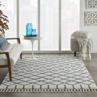 Nourison Moroccan Shag MRK01 White Area Rug Corner Image