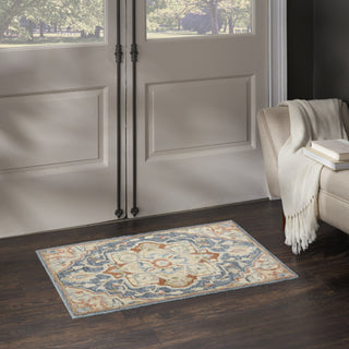 Nourison Maison MSO06 Blue Ivory Area Rug Corner Image