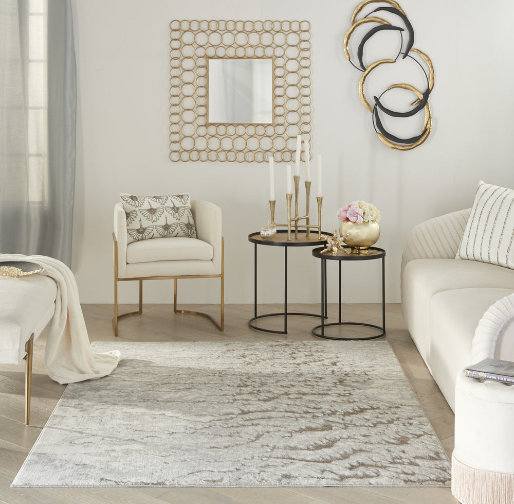 Nourison Metallic MTL02 Grey Mocha Area Rug by Inspire Me! Home D�cor Room Image Feature