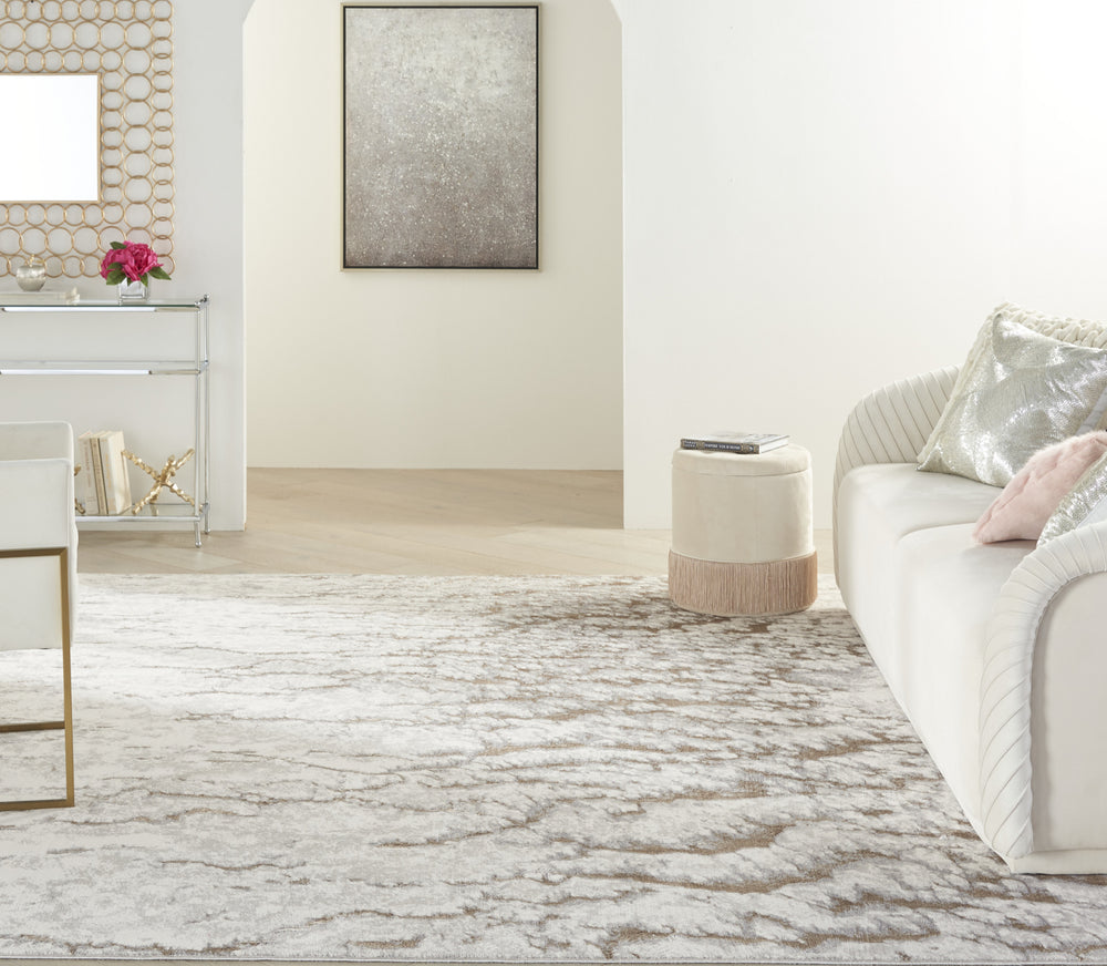 Nourison Metallic MTL02 Grey Mocha Area Rug by Inspire Me! Home D�cor Room Image Feature