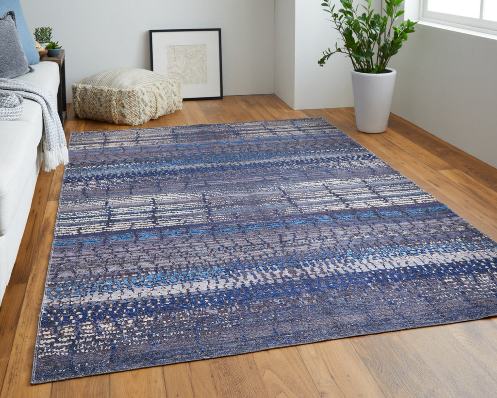 Feizy Mathis 39HYF Gray/Blue Area Rug Lifestyle Image Feature
