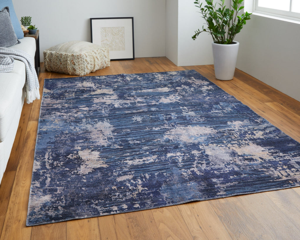 Feizy Mathis 39I0F Navy Area Rug Lifestyle Image Feature