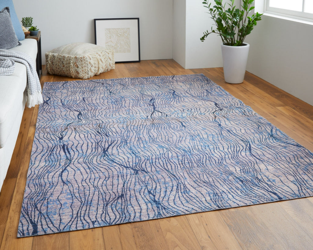 Feizy Mathis 39I1F Blue/Gray Area Rug Lifestyle Image Feature