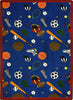 Joy Carpets Games People Play Multi-Sport Blue Area Rug