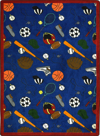 Joy Carpets Games People Play Multi-Sport Blue Area Rug