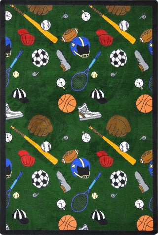 Joy Carpets Games People Play Multi-Sport Green Area Rug