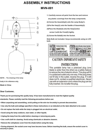 Surya Morven MVN-001 Lamp Assembly