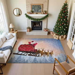Dalyn Merry and Bright MY1 Twilight Machine Washable Area Rug Lifestyle Image Feature
