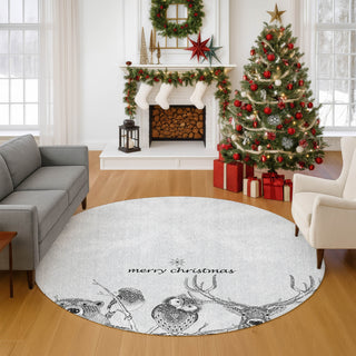 Dalyn Merry and Bright MY10 Flannel Machine Washable Area Rug Round Lifestyle Image Feature