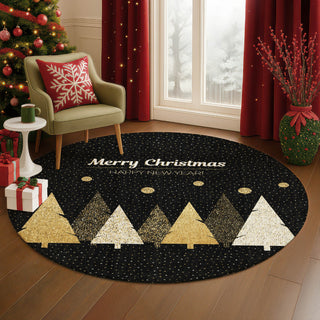 Dalyn Merry and Bright MY11 Black Machine Washable Area Rug Round Lifestyle Image Feature