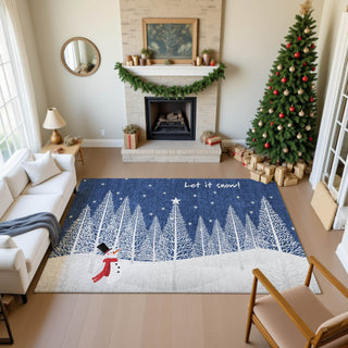 Dalyn Merry and Bright MY12 Navy Machine Washable Area Rug Lifestyle Image Feature