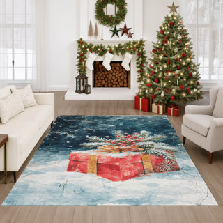 Dalyn Merry and Bright MY13 Blue Machine Washable Area Rug Lifestyle Image Feature