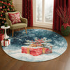 Dalyn Merry and Bright MY13 Blue Machine Washable Area Rug Round Lifestyle Image Feature