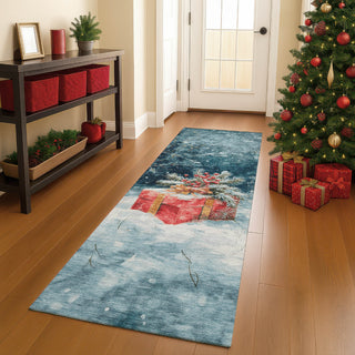 Dalyn Merry and Bright MY13 Blue Machine Washable Area Rug Runner Lifestyle Image Feature