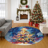 Dalyn Merry and Bright MY14 Navy Machine Washable Area Rug Round Lifestyle Image Feature