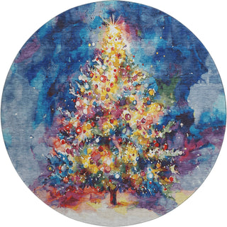 Dalyn Merry and Bright MY14 Navy Machine Washable Area Rug Round Main Image