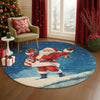 Dalyn Merry and Bright MY15 Blue Machine Washable Area Rug Round Lifestyle Image Feature