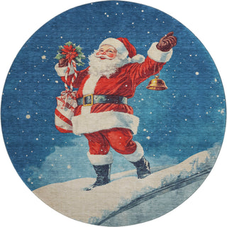 Dalyn Merry and Bright MY15 Blue Machine Washable Area Rug Round Main Image
