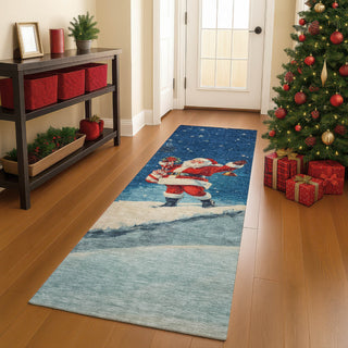 Dalyn Merry and Bright MY15 Blue Machine Washable Area Rug Runner Lifestyle Image Feature