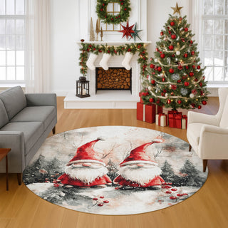 Dalyn Merry and Bright MY16 Ivory Machine Washable Area Rug Round Lifestyle Image Feature