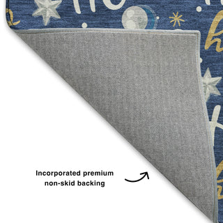 Dalyn Merry and Bright MY18 Navy Machine Washable Area Rug Backing Image