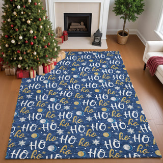 Dalyn Merry and Bright MY18 Navy Machine Washable Area Rug Lifestyle Image Feature