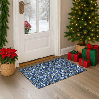 Dalyn Merry and Bright MY18 Navy Machine Washable Area Rug Scatter Lifestyle Image Feature