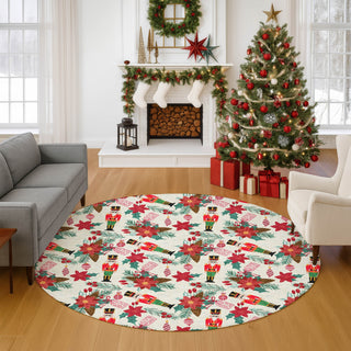 Dalyn Merry and Bright MY19 Ivory Machine Washable Area Rug Round Lifestyle Image Feature